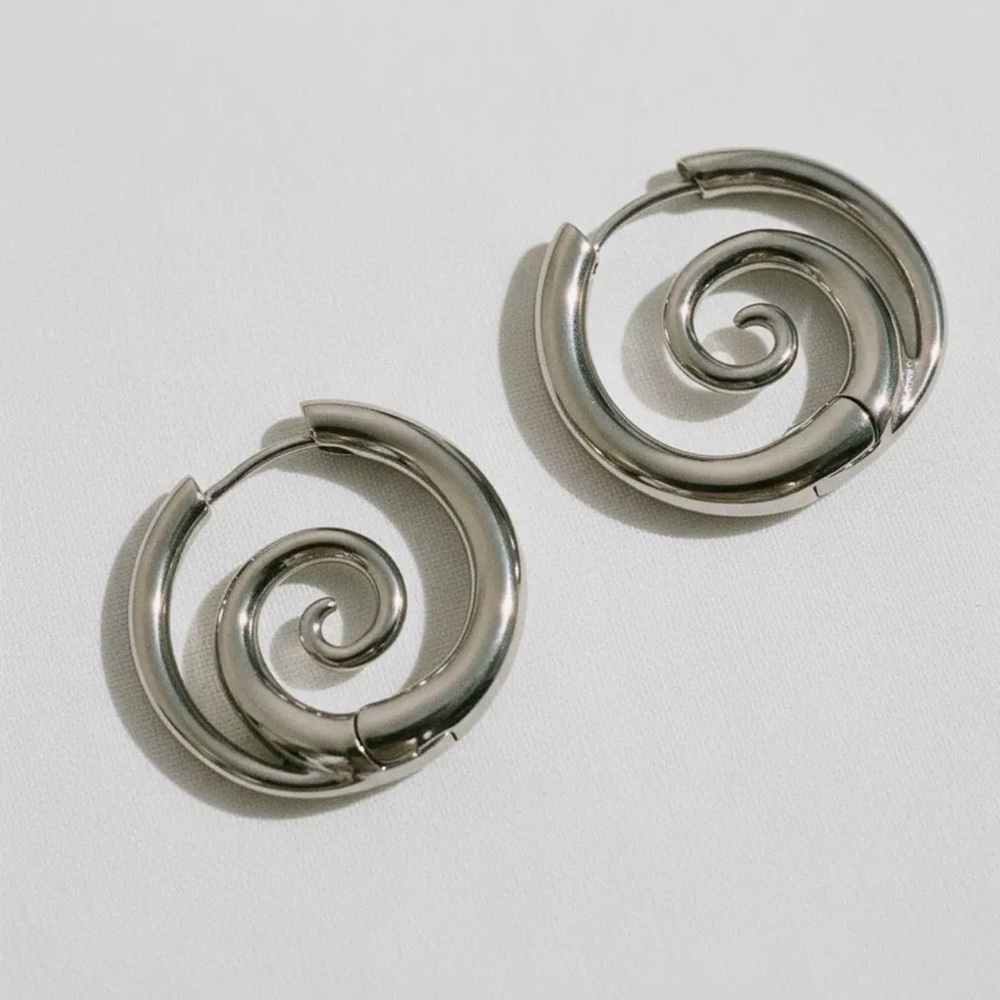 Silver Spiral Earrings (2711)